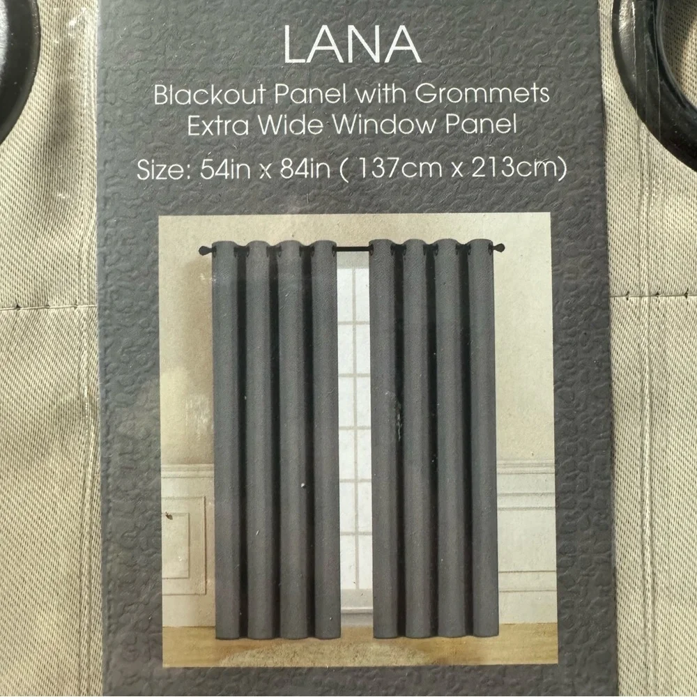 Lana Ivory 1 blackout panel with grommets extra wide window